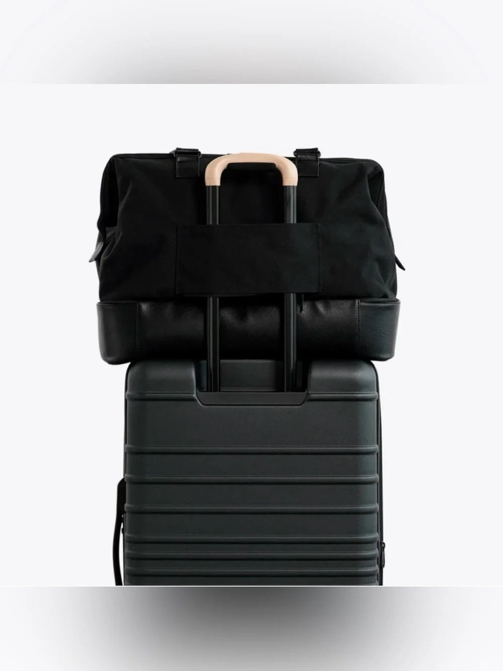 BEIS Black Two-Tier Weekender Travel Tote